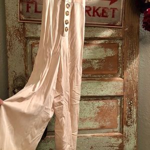 Cream Jumpsuit with Buttons